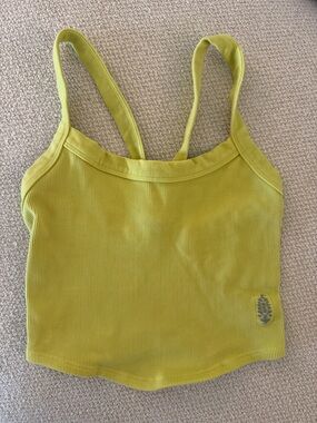 FP Movement by Free People Lime Green Ribbed Crop Tank